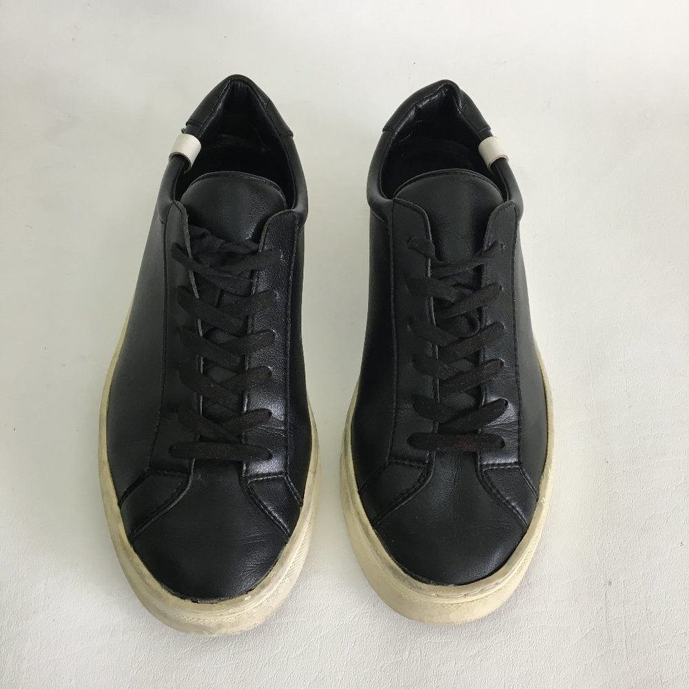 HOUSE OF FUTURE Black Leather Low Top Sneaker Mens Size 8 - Picture 2 of 8